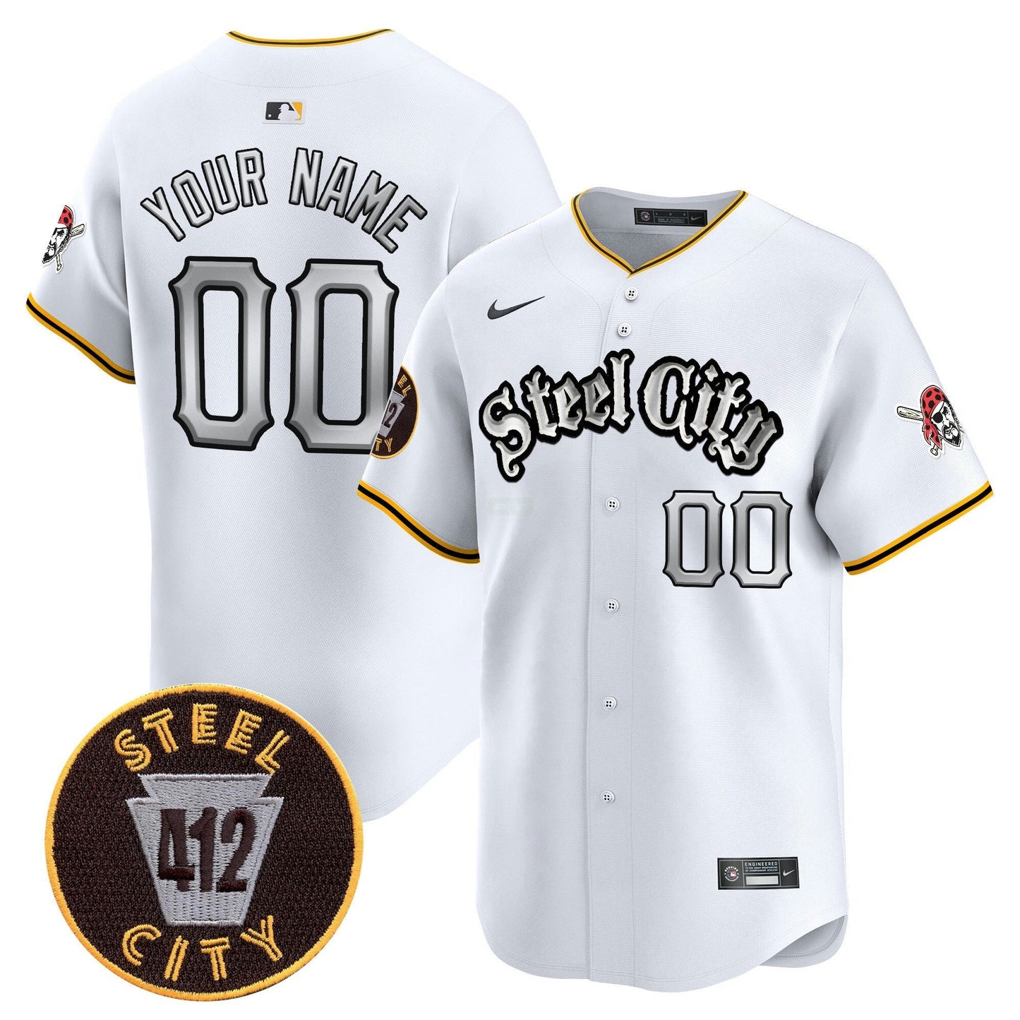 Camisa MLB Pittsburgh 412 Patch Vapor Premier Limited Jersey V2