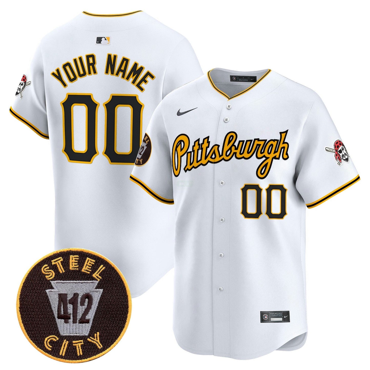 Camisa MLB Pittsburgh 412 Patch Vapor Premier Limited Jersey V4