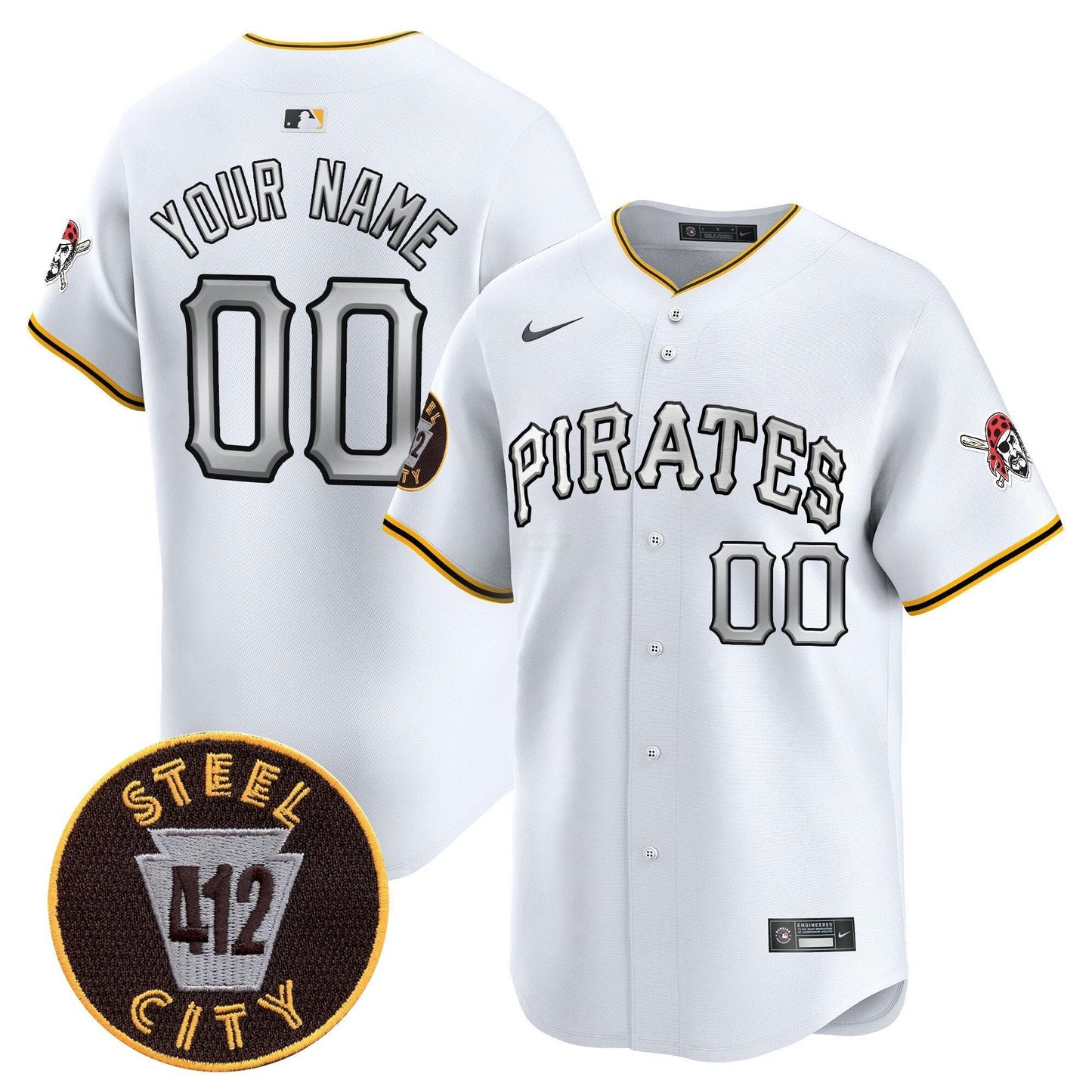 Camisa MLB Pittsburgh 412 Patch Vapor Premier Limited Jersey V6