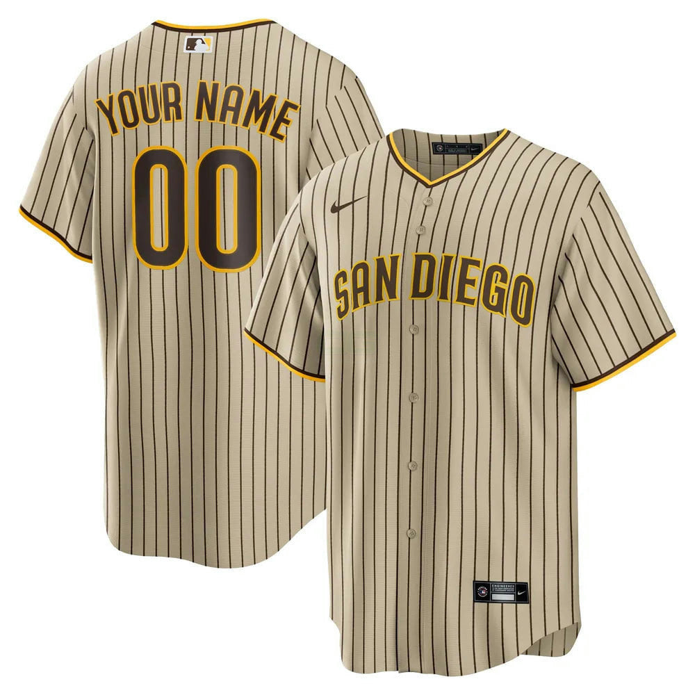 Camisa MLB San Diego Brown Stripe Jersey - Custom