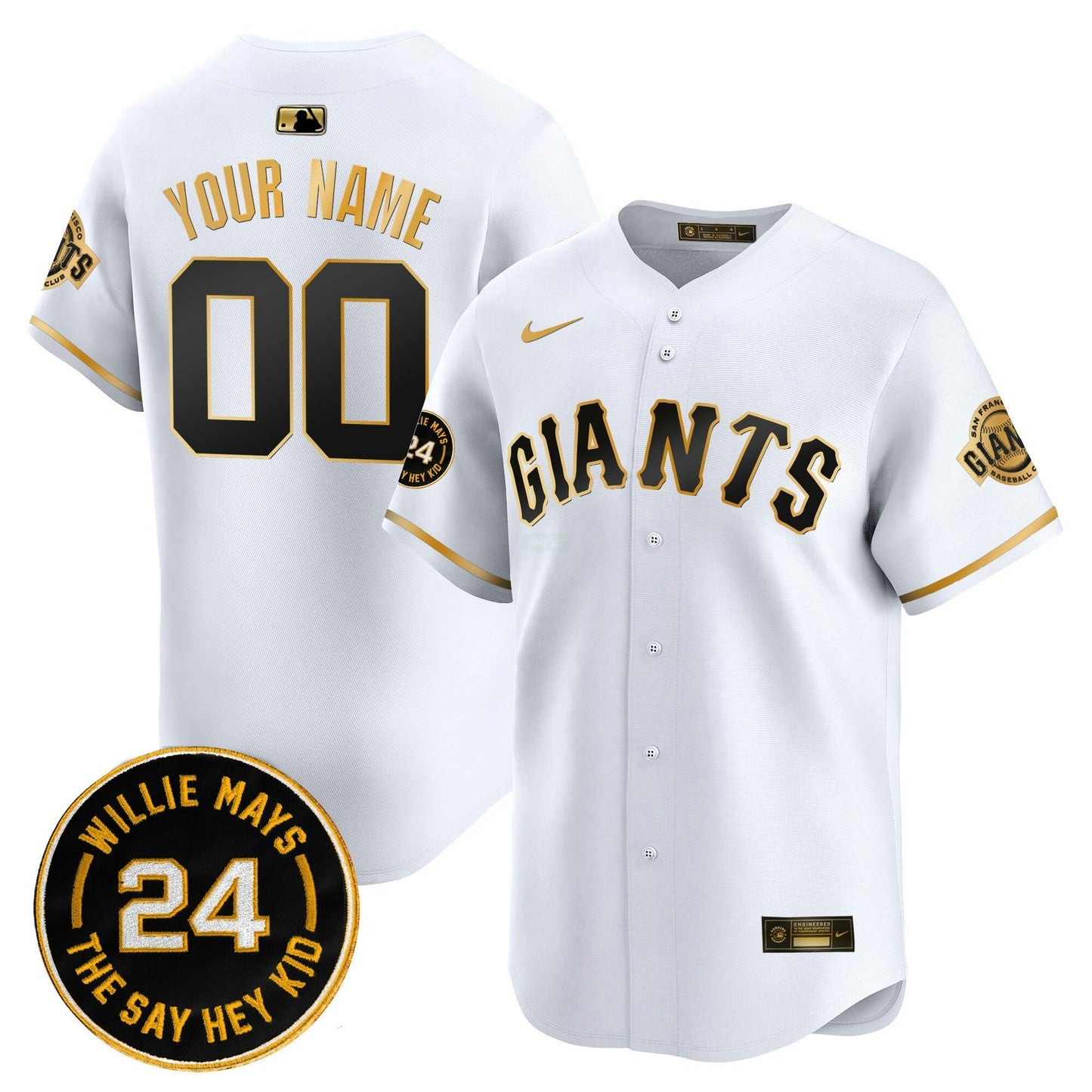 Camisa MLB San Francisco 2025 Willie Mays Patch Vapor Premier Limited Jersey