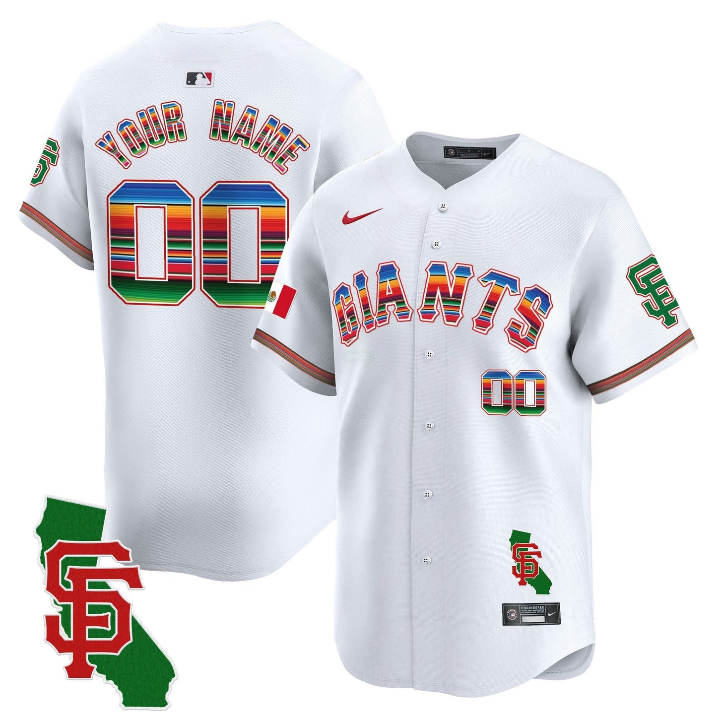 Camisa MLB San Francisco Mexico California Patch Vapor Premier Limited Jersey