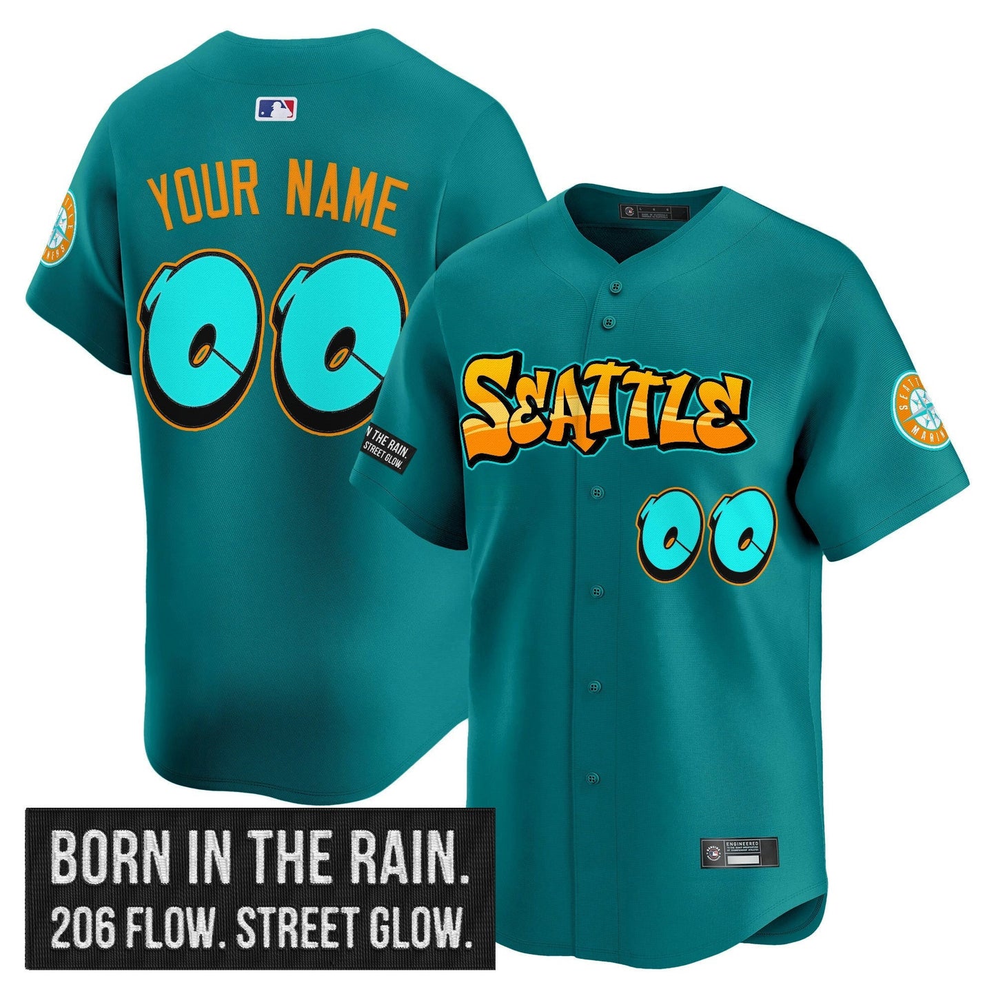 Camisa MLB Seattle ‘Graffiti Emerald Drop Edition’ Vapor Premier Limited Jersey