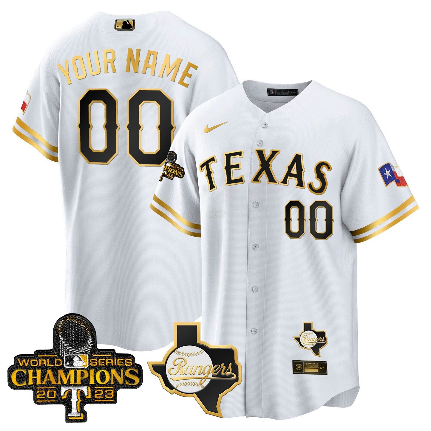 Camisa MLB Texas 2023 World Series Champions Cool Base Jersey V2