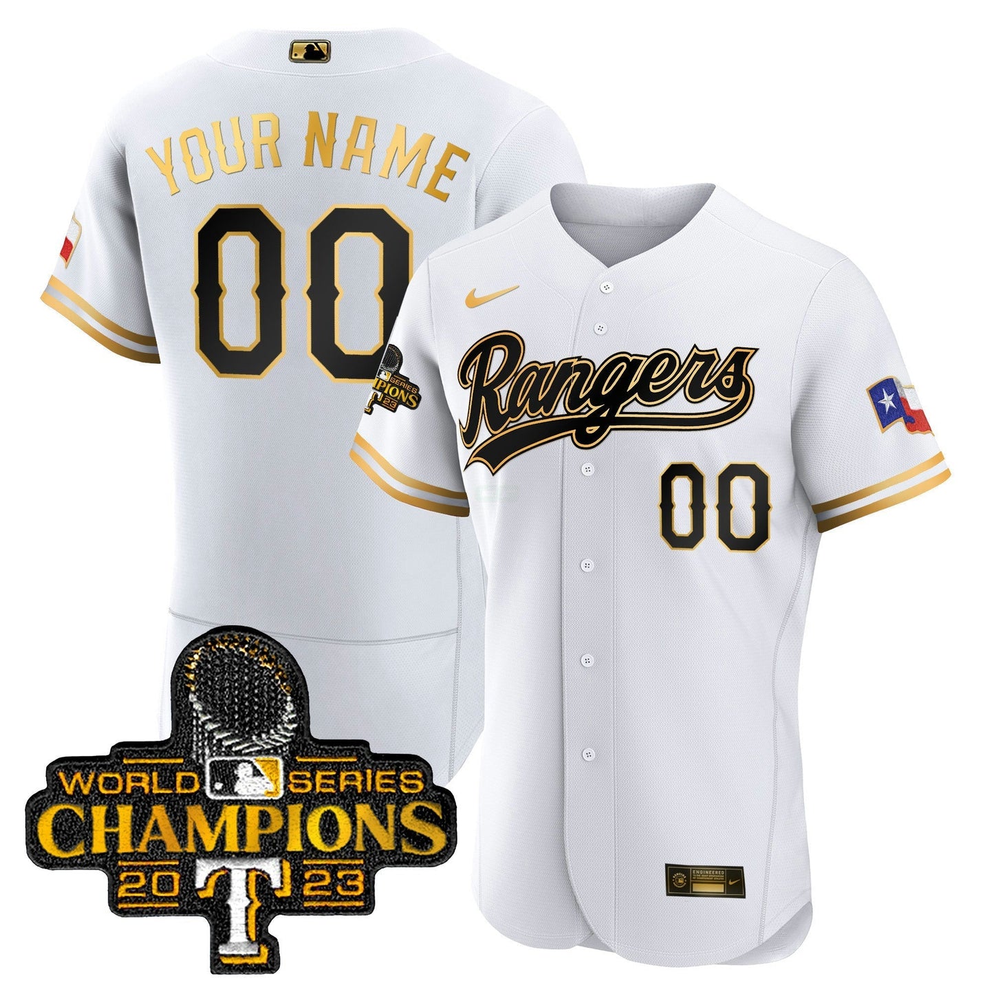 Camisa MLB Texas 2023 World Series Champions Flex Base Jersey V3