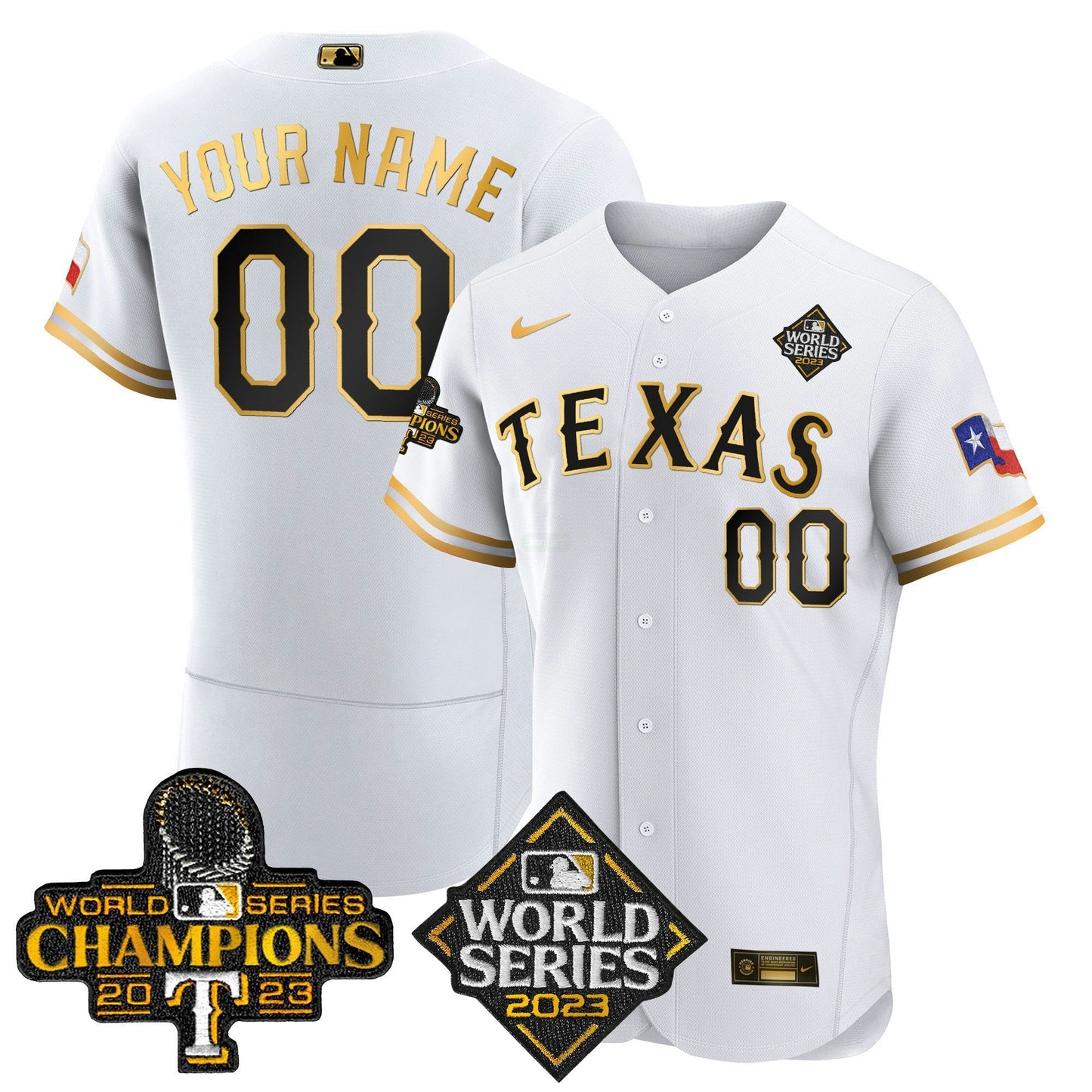 Camisa MLB Texas 2023 World Series Champions Flex Base Jersey V4