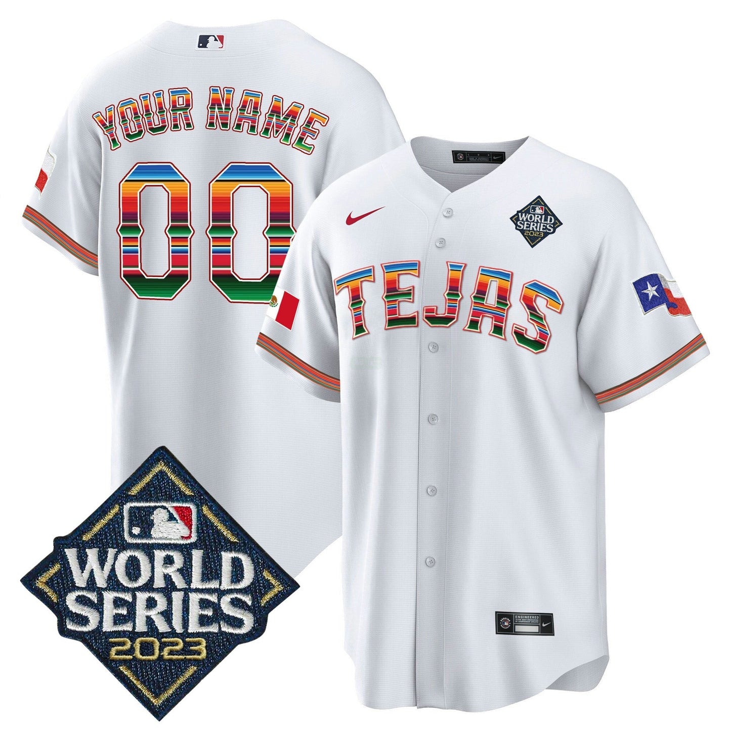 Camisa MLB Texas 2023 World Series Mexico Jersey