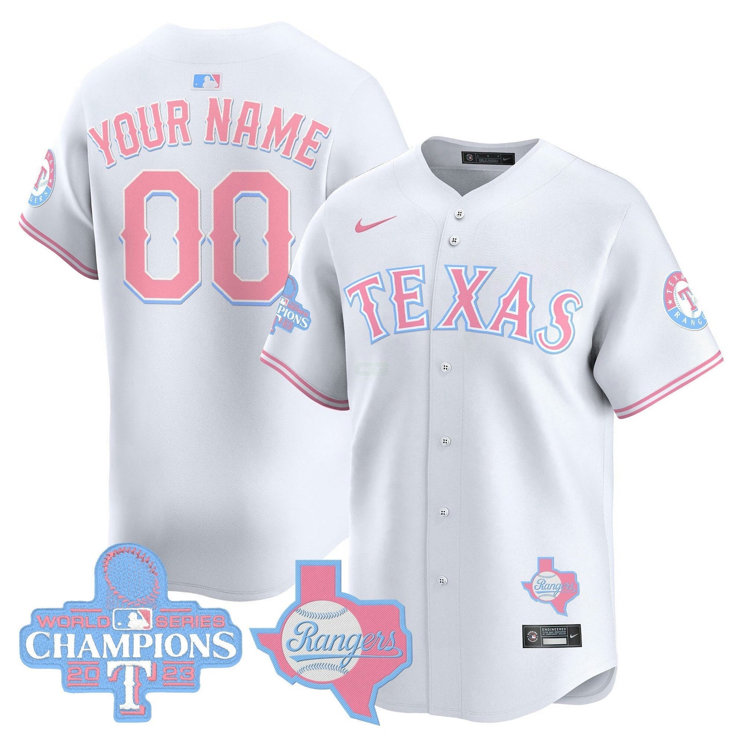 Camisa MLB Texas Bubblegum Pink Vapor Premier Limited Jersey