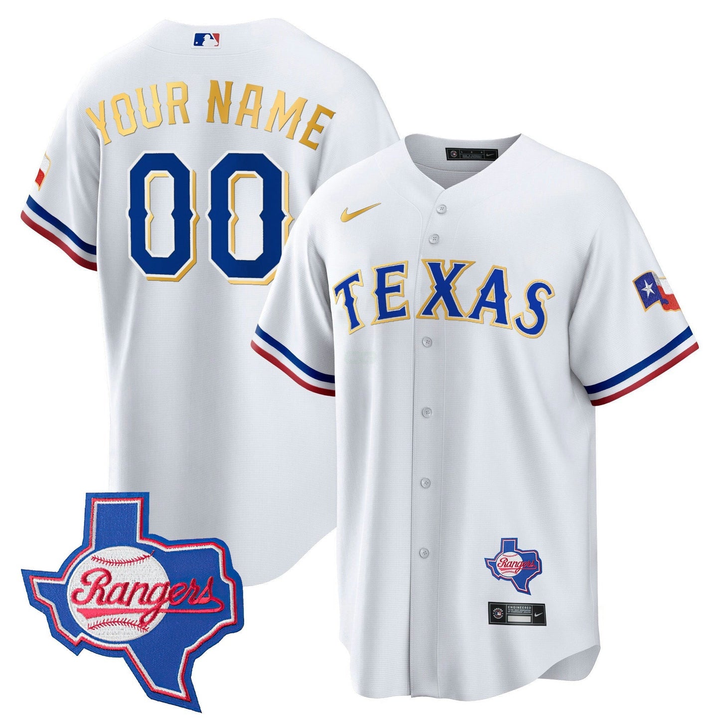 Camisa MLB Texas Gold Trim Cool Base Jersey – Texas Patch