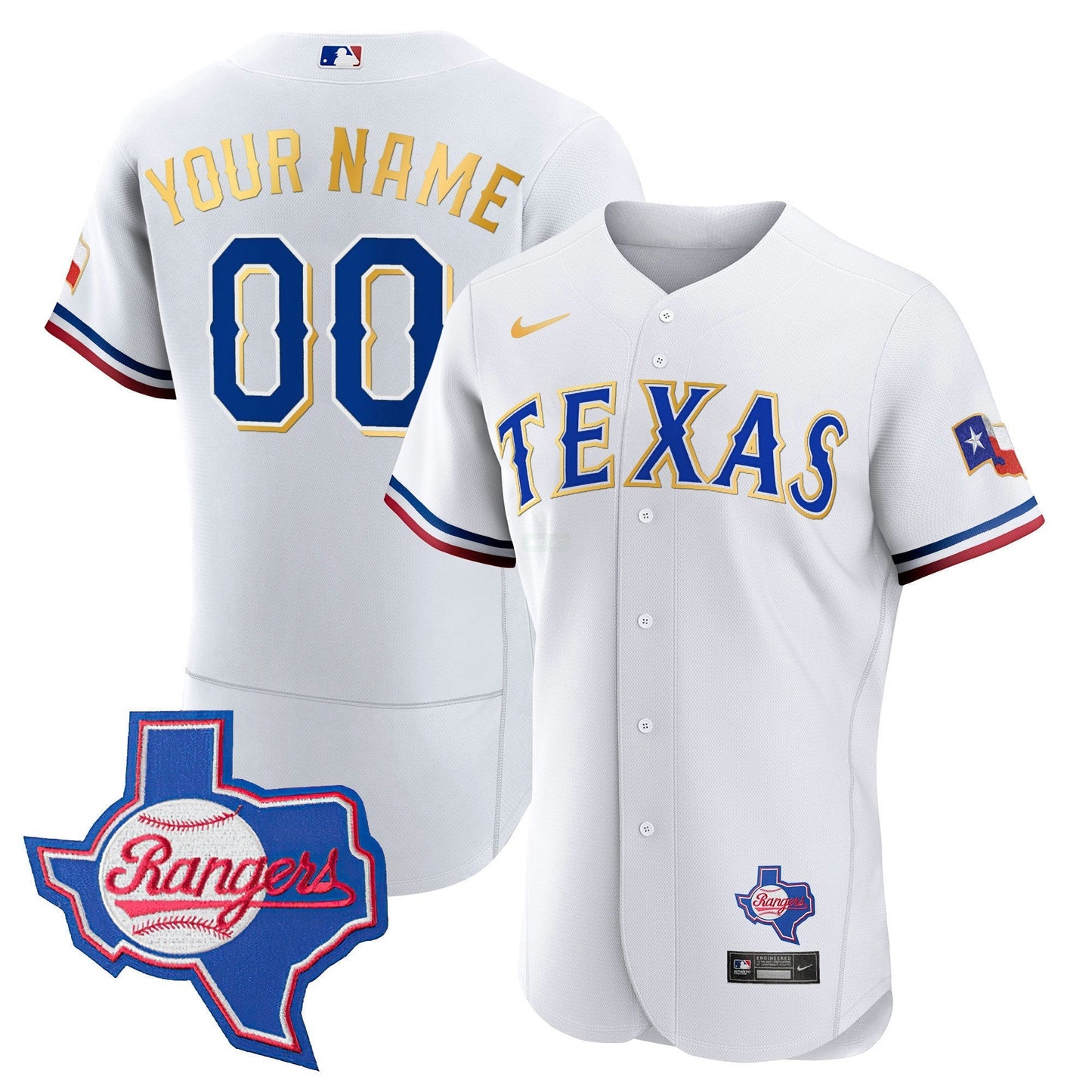 Camisa MLB Texas Gold Trim Flex Base Jersey – Texas Patch