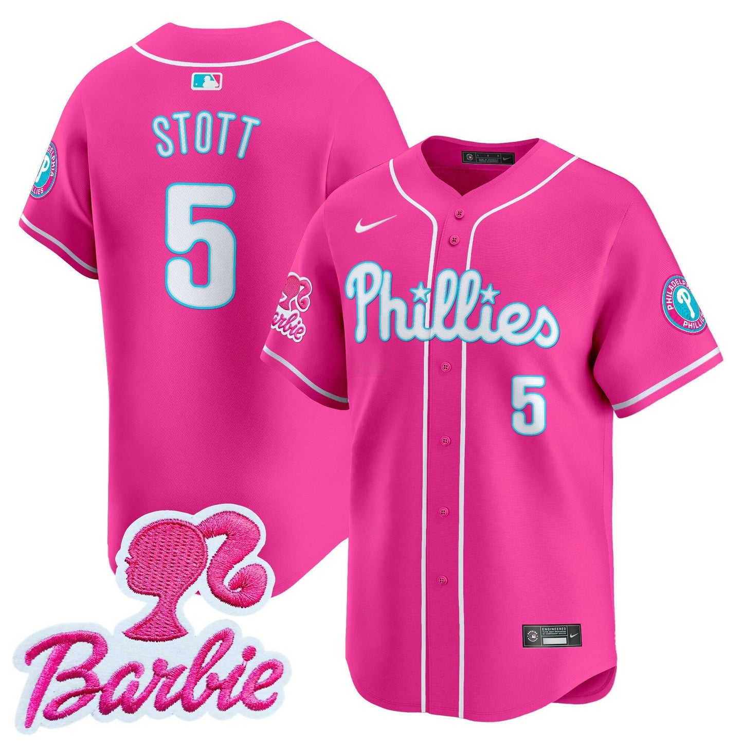 Camisa MLB Philadelphia Phillies Unisex Barbie Patch Vapor Premier Limited Jersey