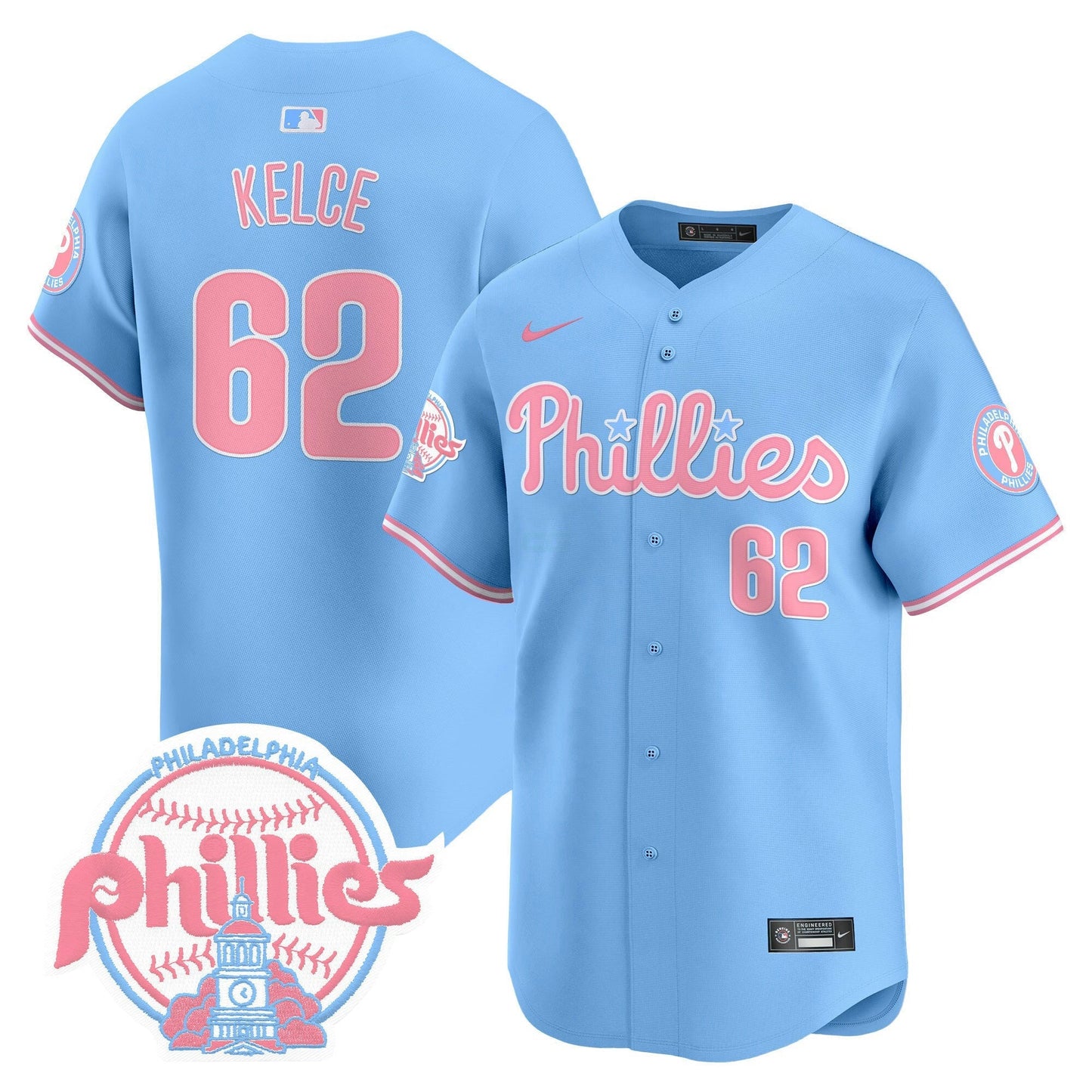 Camisa MLB Philadelphia Phillies Unisex Bubblegum Pink Vapor Premier Limited Jersey V2