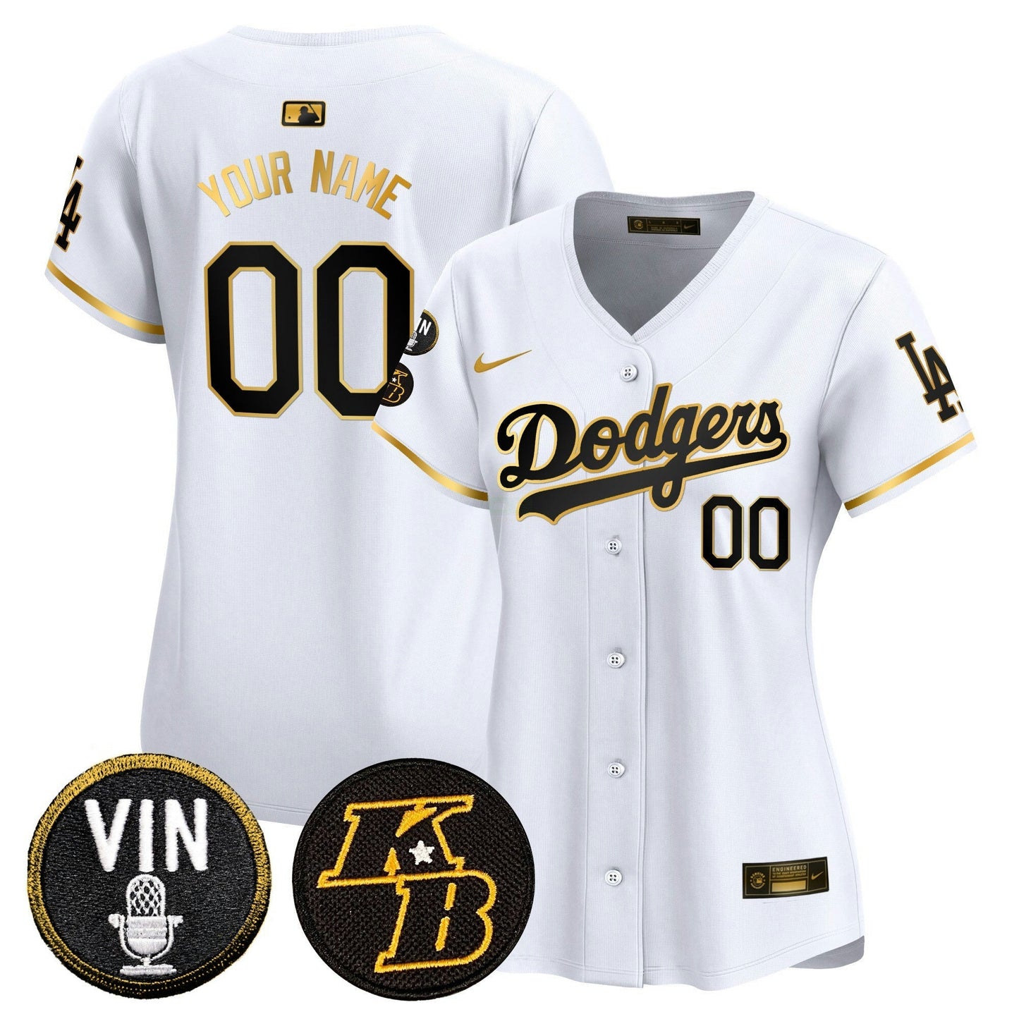 Camisa MLB Vin & Kobe Patch Dourada Trim Vapor Premier Limited Jersey