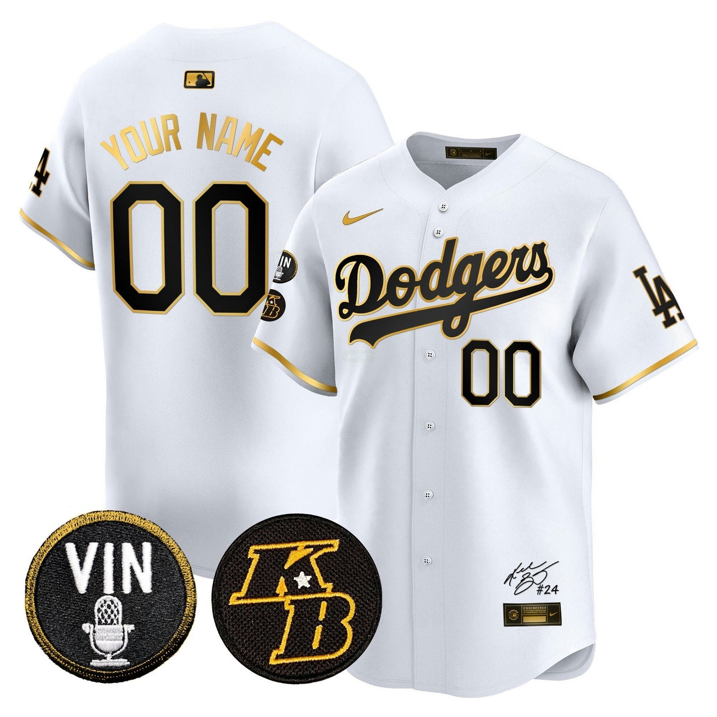 Camisa MLB Vin Patch & Kobe Bryant Signature Vapor Premier Limited Jersey