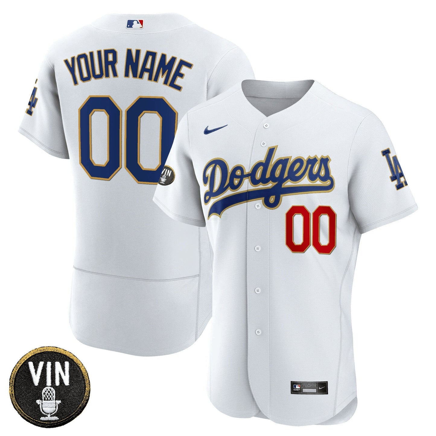 Camisa MLB Vin Scully Patch Flex Base Jersey