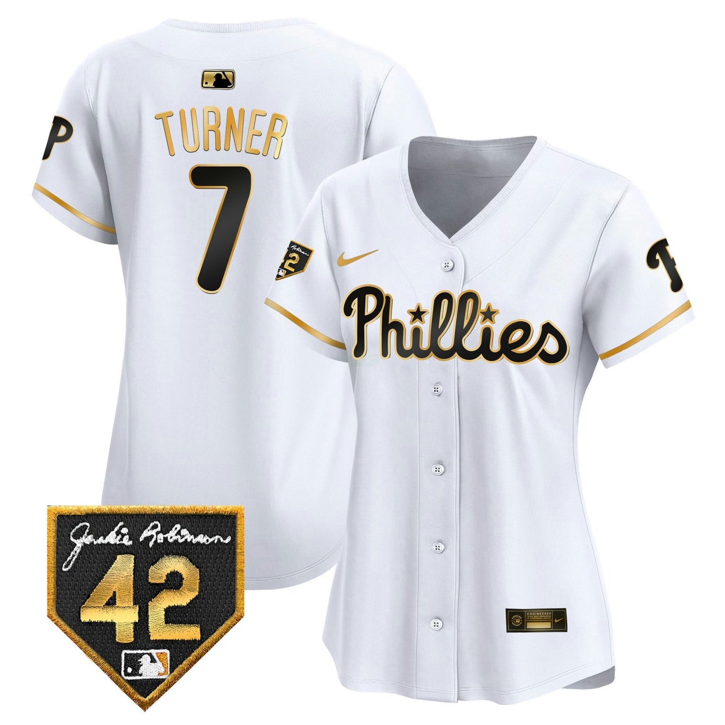 Camisa MLB Philadelphia Phillies Women’s 2024 Jackie Robinson Patch Vapor Premier Limited Jersey
