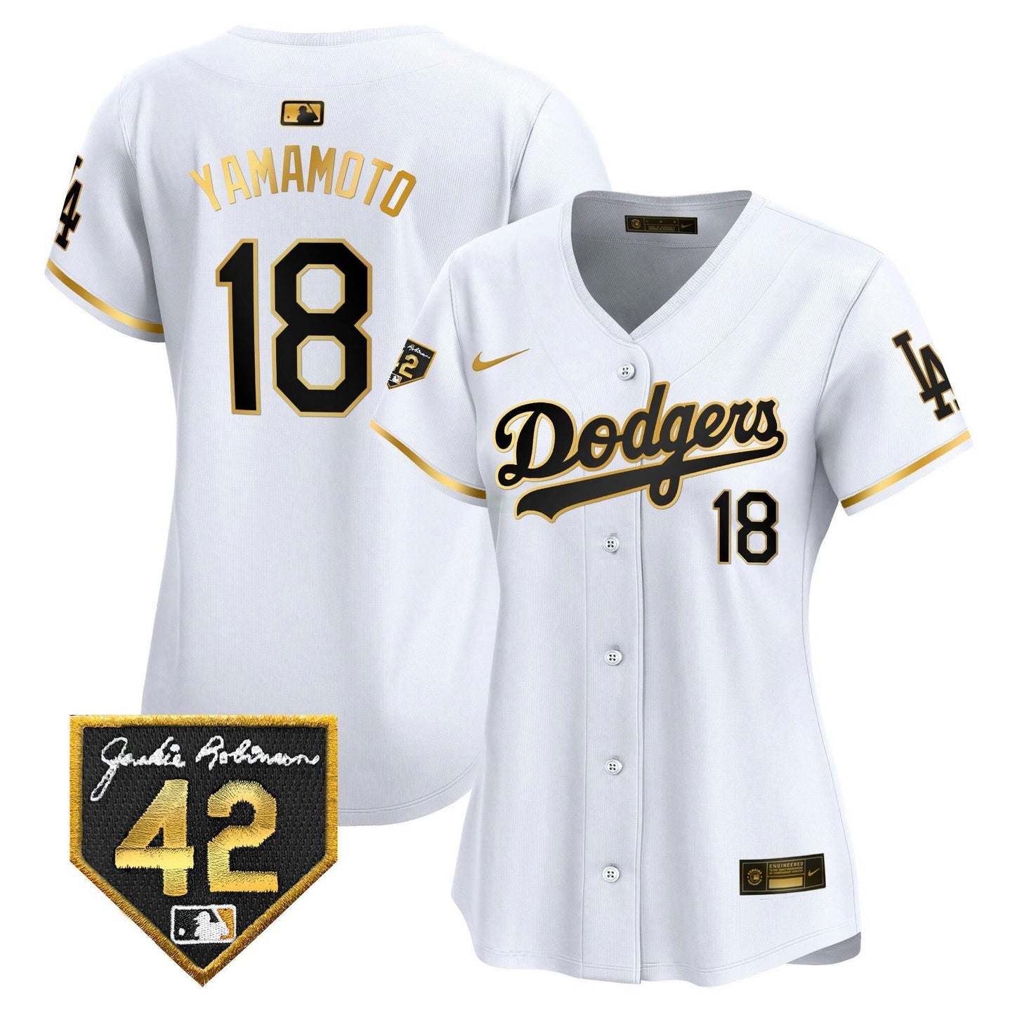 Camisa MLB Los Angeles Dodgers Women’s 2024 Jackie Robinson Patch Vapor Premier Limited Jersey
