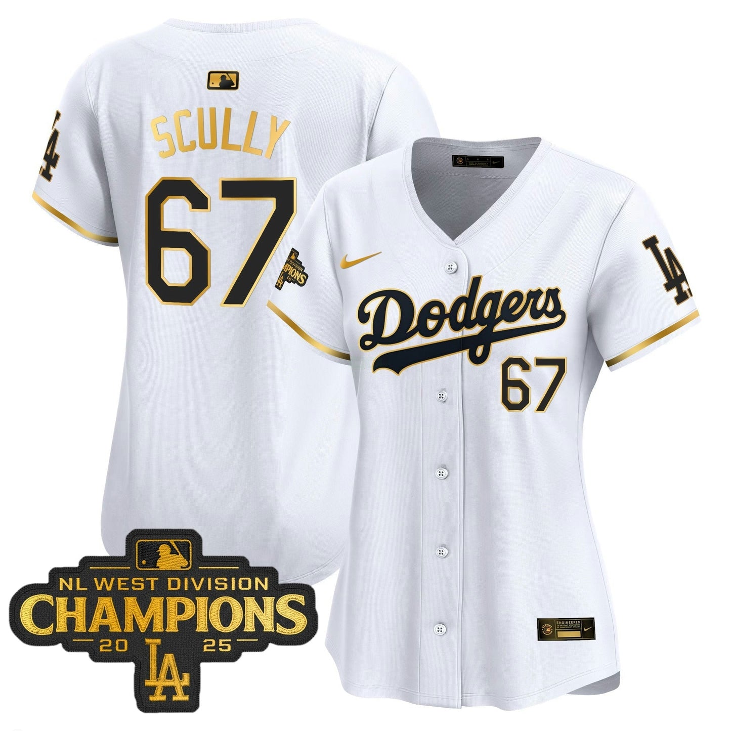 Camisa MLB Women’s 2025 NL West Division Champions Patch Dourada Trim Vapor Premier Limited Jersey