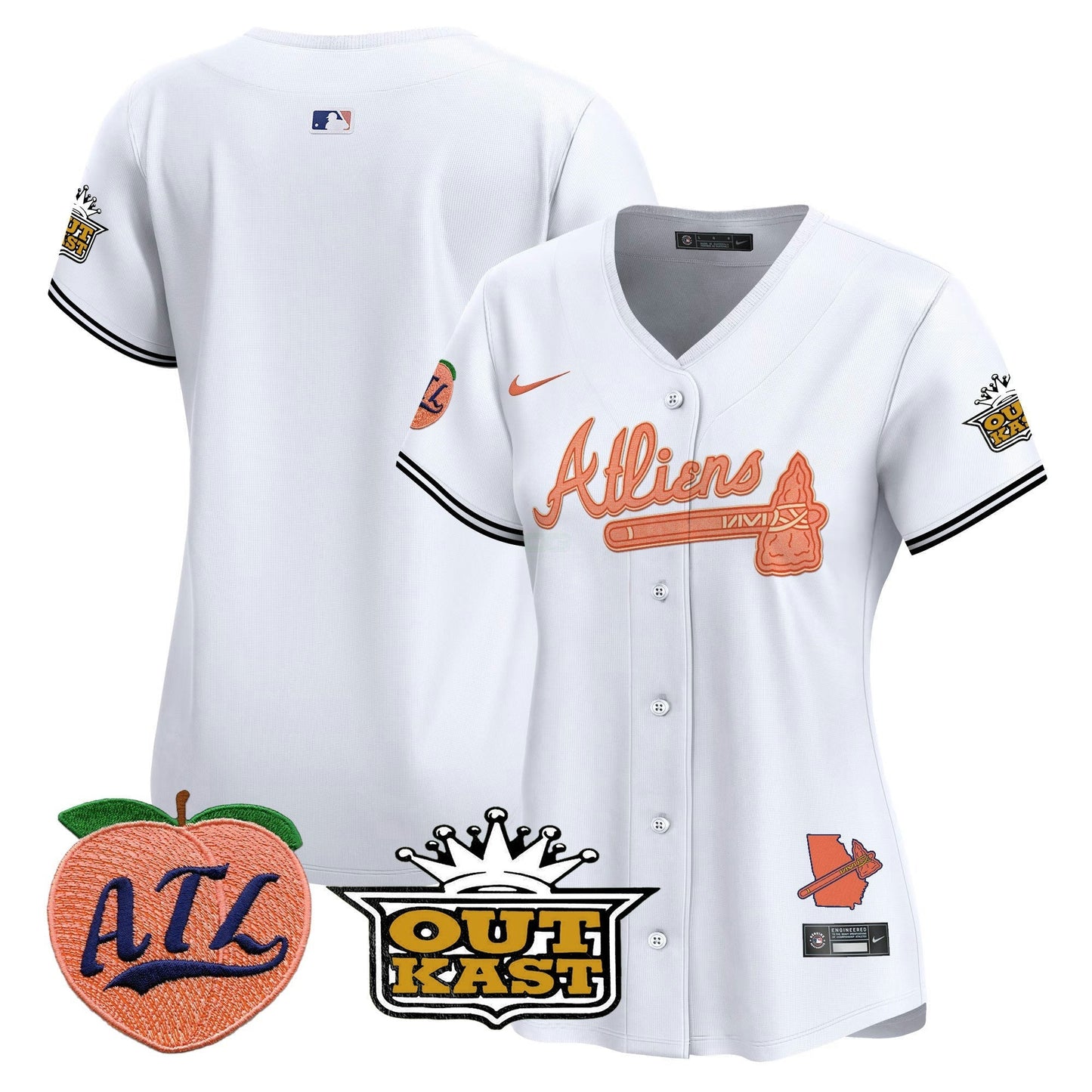 Camisa MLB Women’s Atlanta Atliens & Peach Vapor Premier Limited Jersey