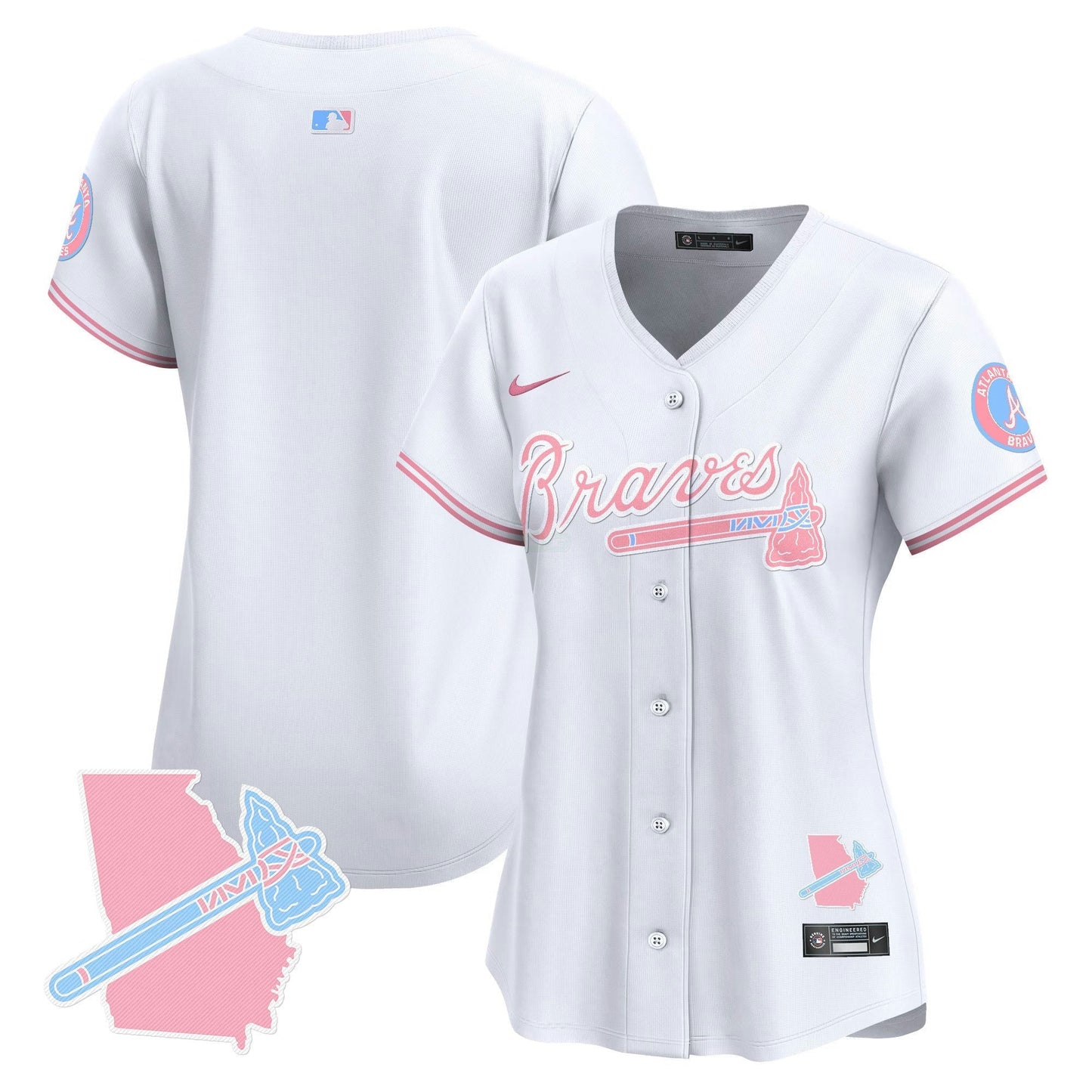 Camisa MLB Women’s Atlanta Bubblegum Pink Vapor Premier Limited Jersey