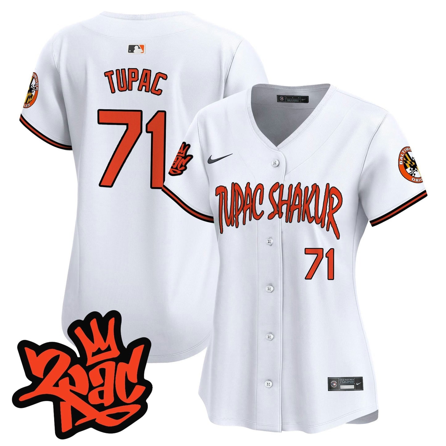 Camisa MLB Women’s Baltimore Tupac Shakur Vapor Premier Limited Jersey