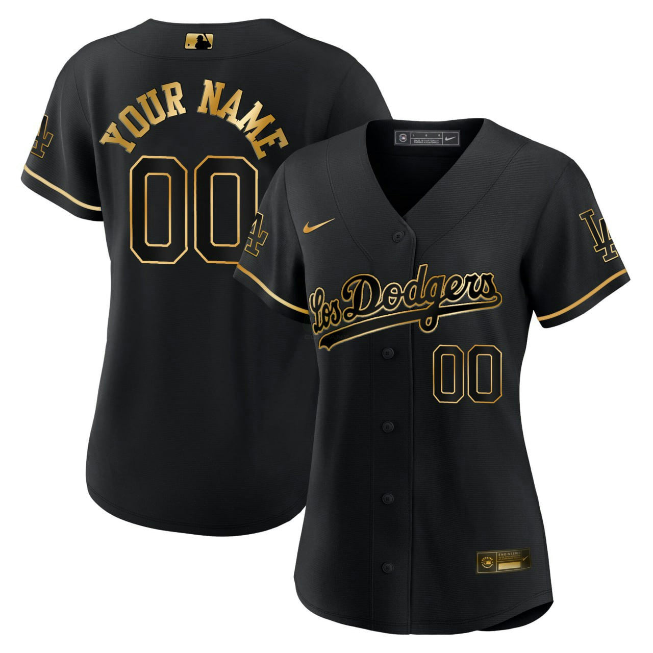 Camisa MLB Women’s Los Angeles Preta Dourada Jersey