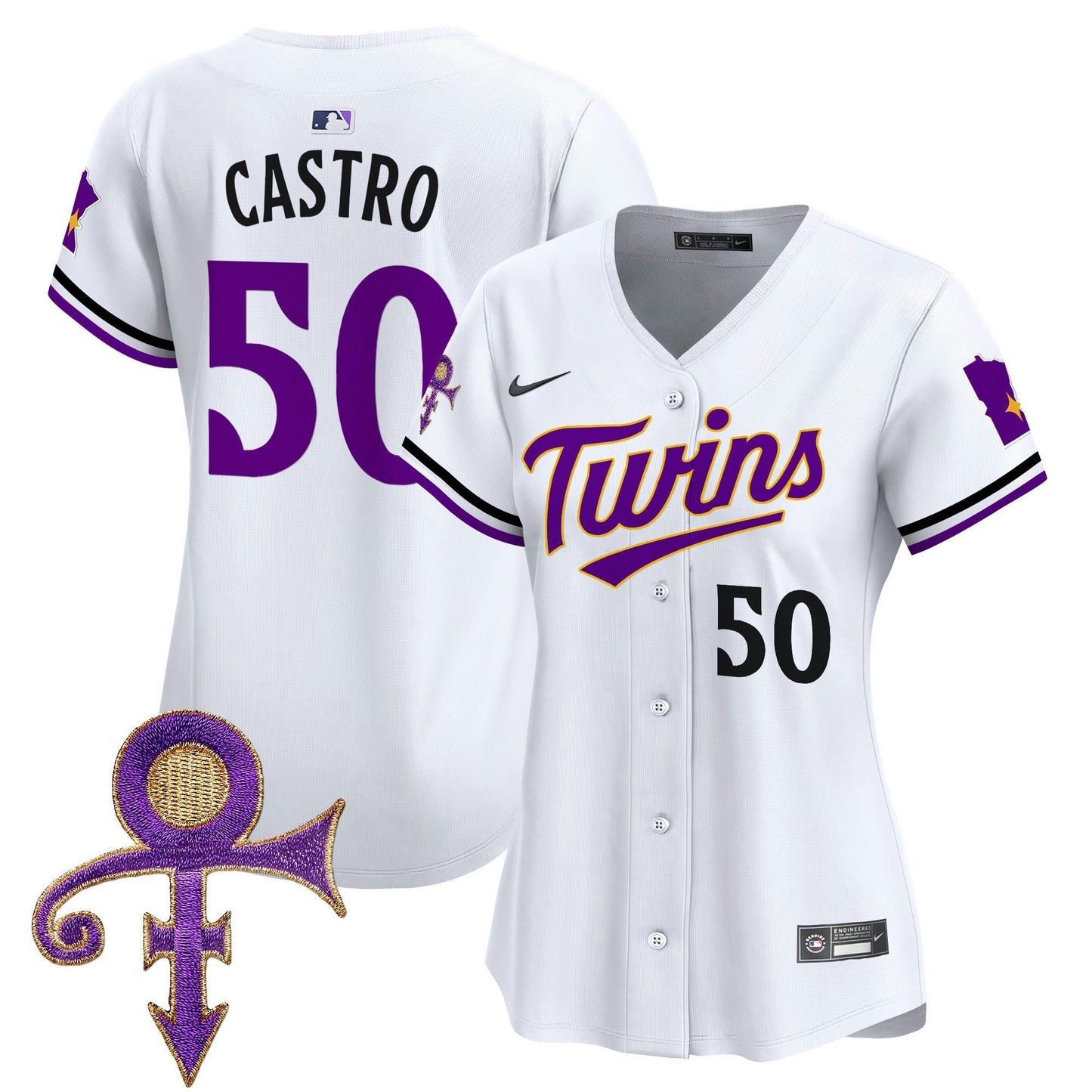 Camisa MLB Women’s Minnesota Prince Patch Vapor Premier Limited Jersey V3