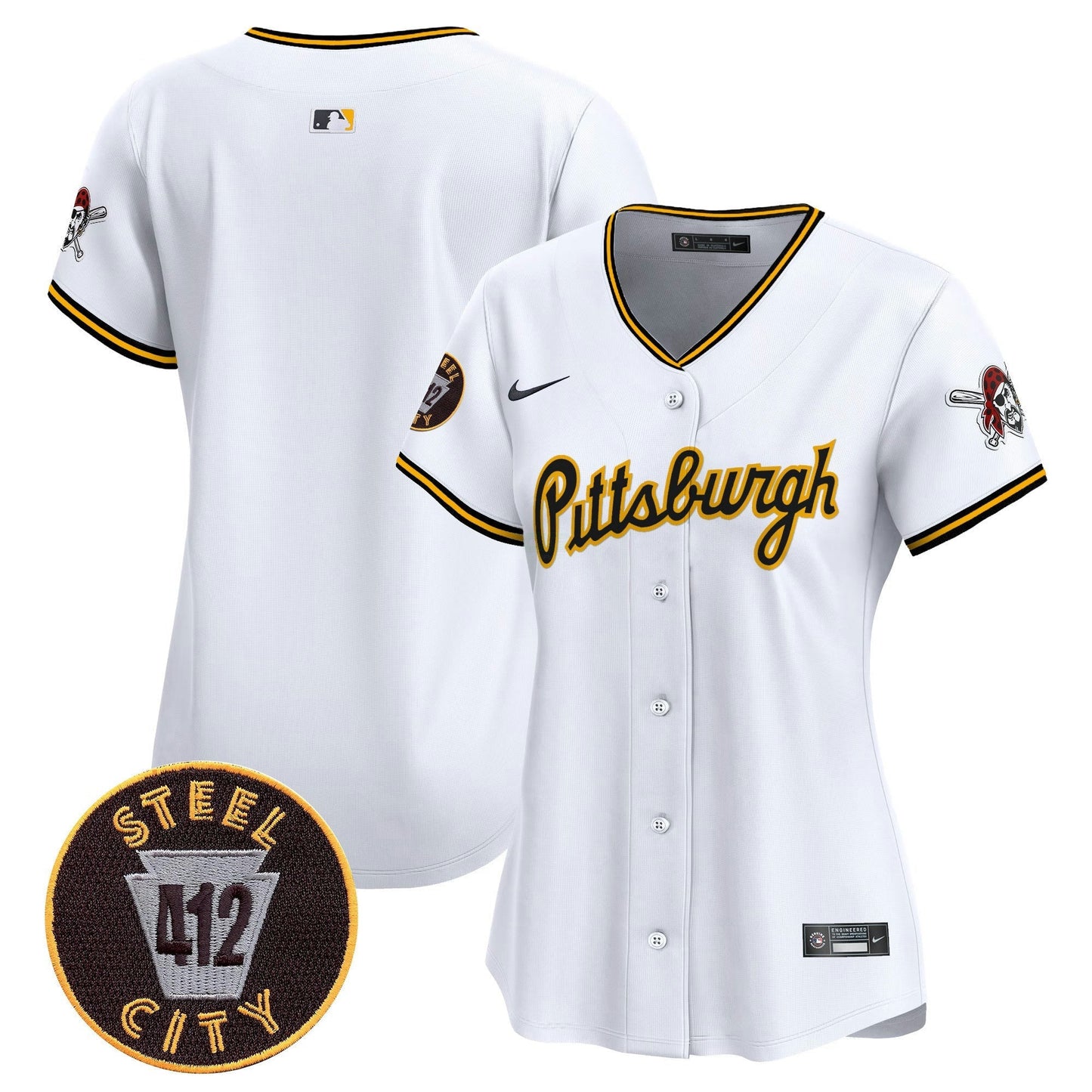 Camisa MLB Women’s Pittsburgh 412 Patch Vapor Premier Limited Jersey V4