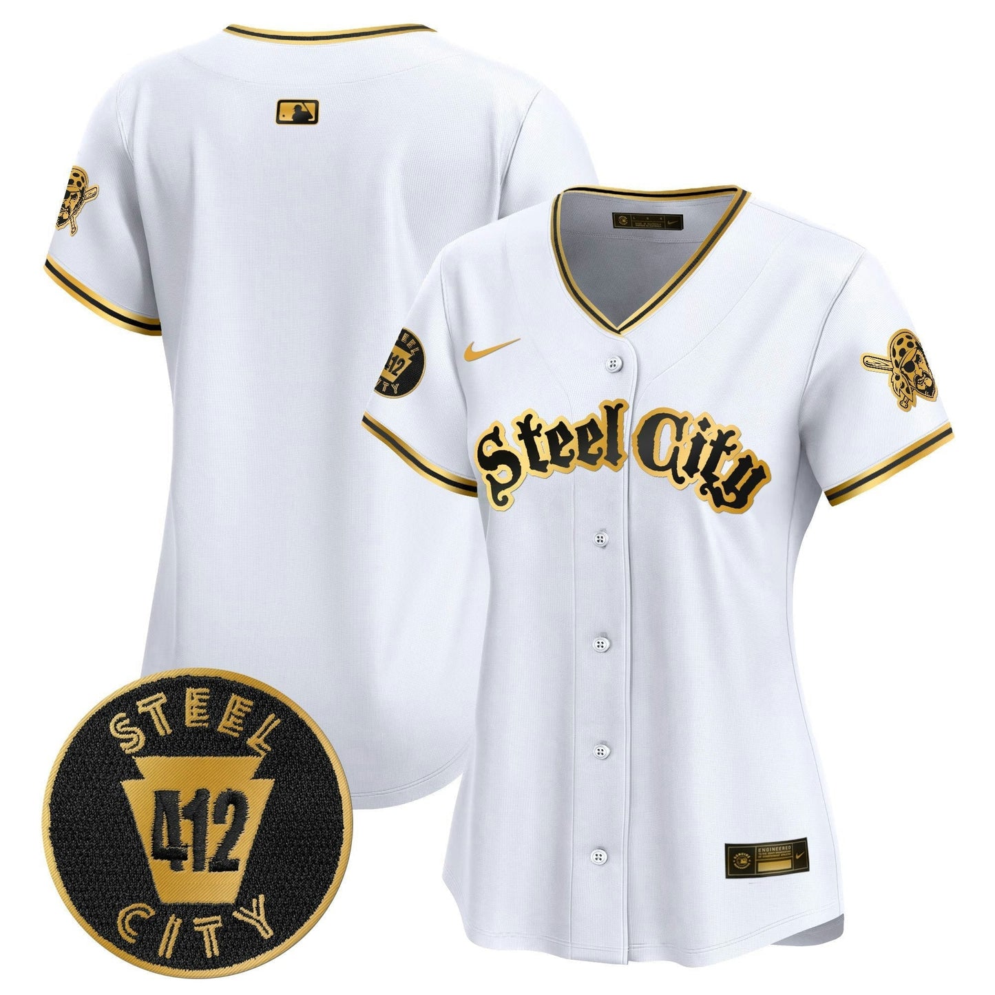 Camisa MLB Women’s Pittsburgh 412 Patch Vapor Premier Limited Jersey V5