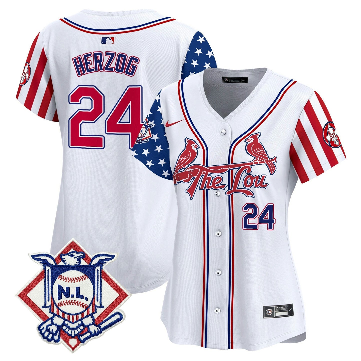 Camisa MLB Women’s St. Louis 2024 Fourth of July Vapor Premier Limited Jersey