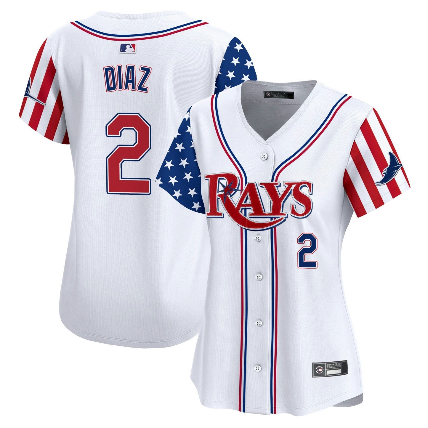 Camisa MLB Women’s Tampa Bay 2025 Independence Day Vapor Premier Limited Jersey