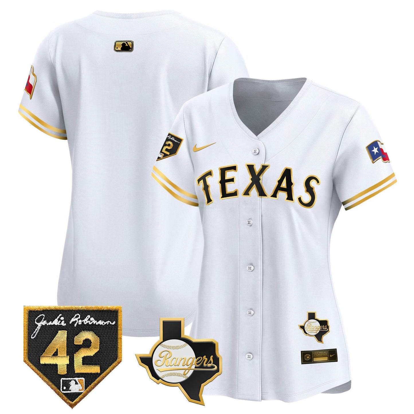 Camisa MLB Women’s Texas 2024 Jackie Robinson Patch Vapor Premier Limited Jersey