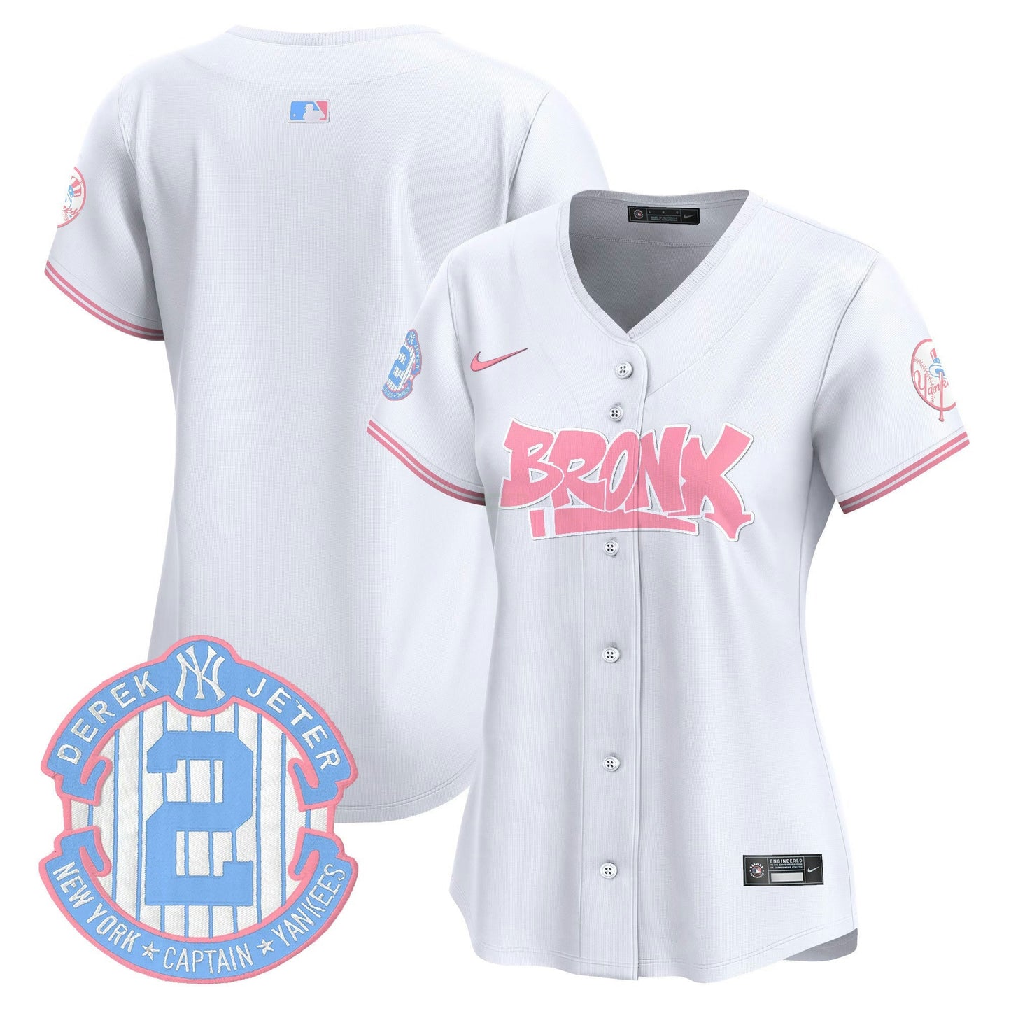 Camisa MLB Women’s The Bronx Graffiti Bubblegum Pink Vapor Premier Limited Jersey