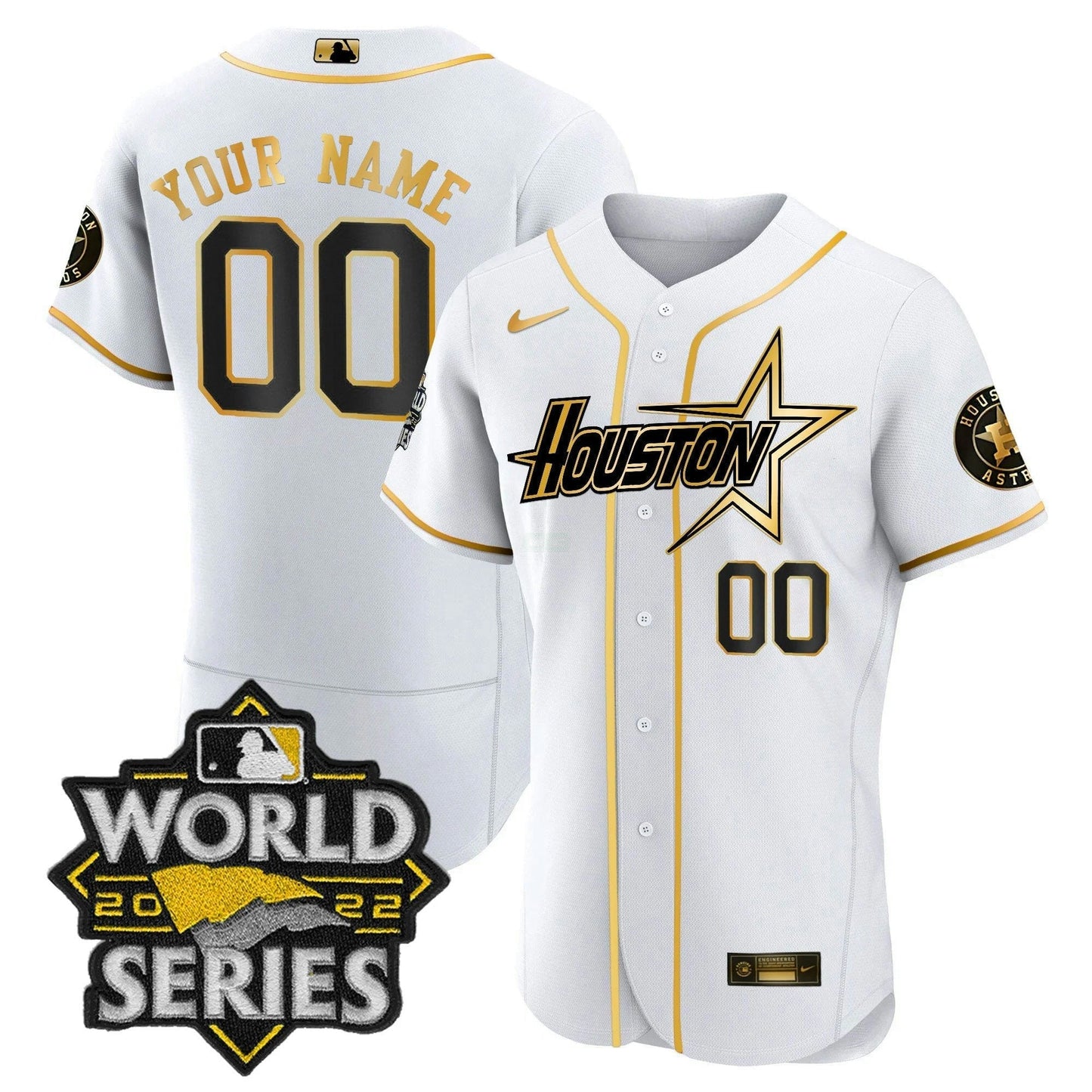 Camisa MLB World Series Preta Dourada Special Jersey