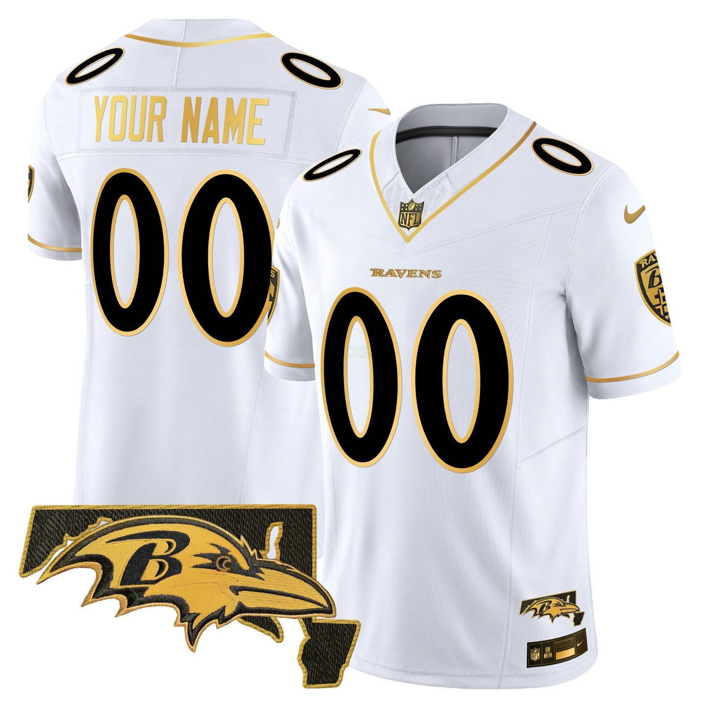 Camisa NFL Baltimore Ravens 2024 Dourada Vapor Limited Jersey