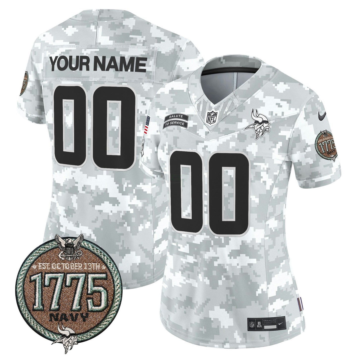 Camisa NFL Minnesota Vikings 2024 Salute to Service Establishment Year Patch Vapor Limited Jersey