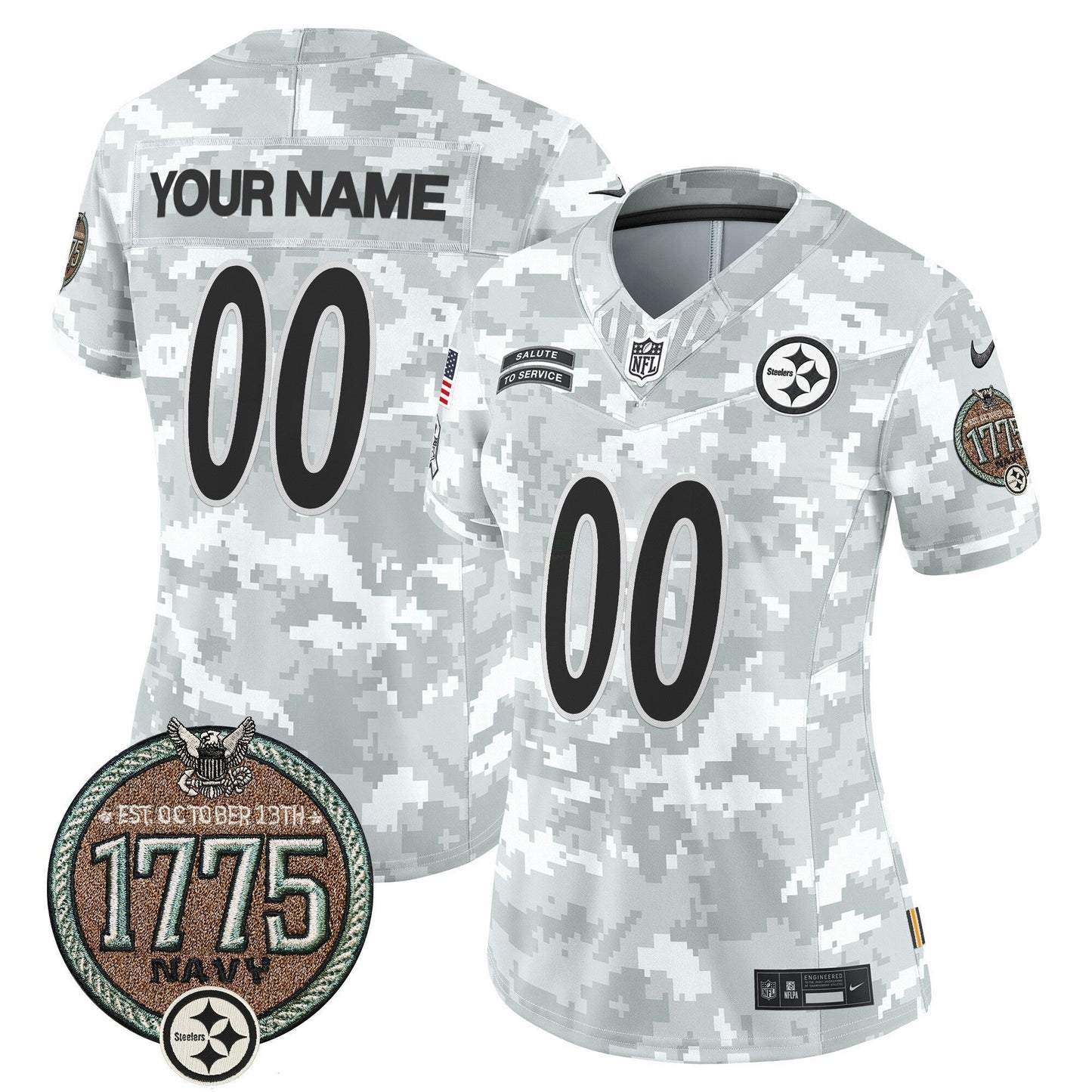 Camisa NFL Pittsburgh Steelers 2024 Salute to Service Establishment Year Patch Vapor Limited Jersey