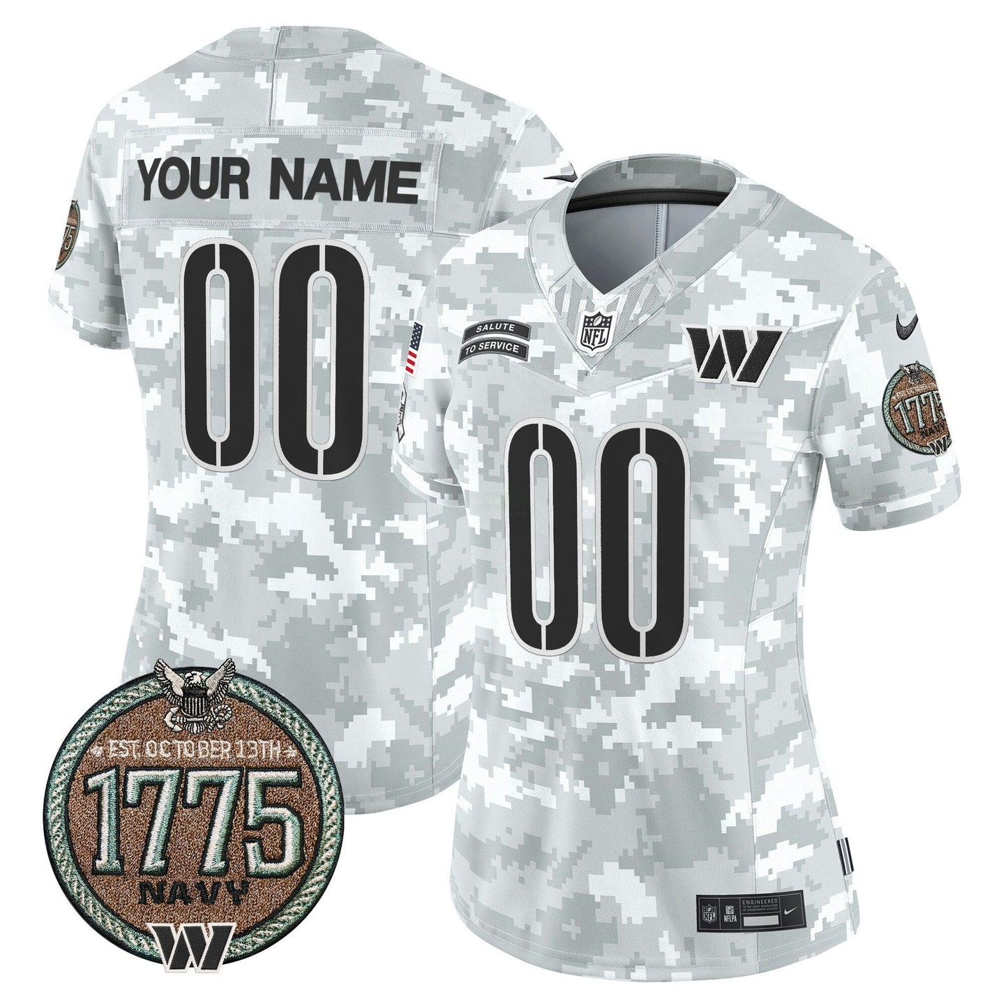 Camisa NFL Washington Commanders 2024 Salute to Service Establishment Year Patch Vapor Limited Jersey