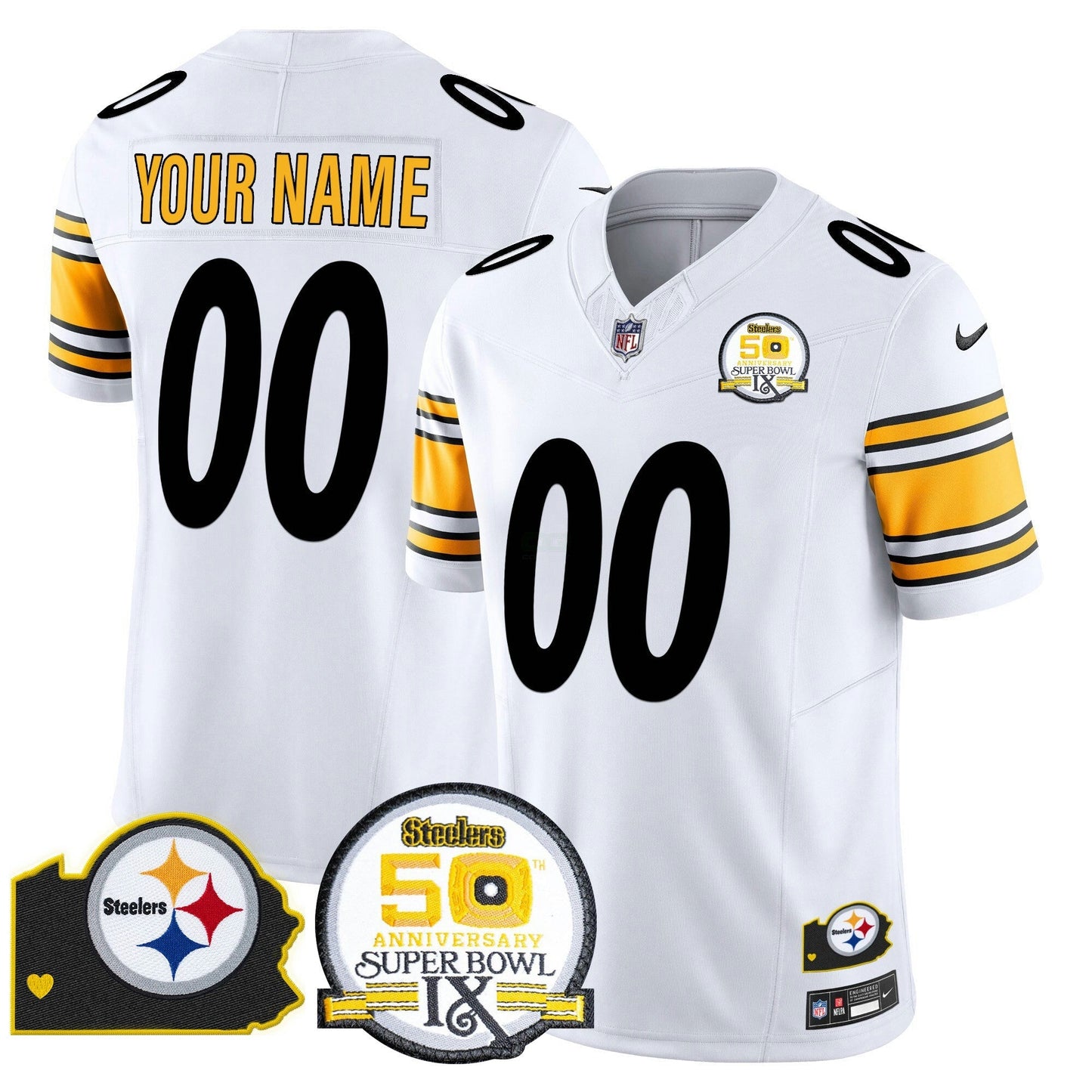 Camisa NFL 50th Anniversary Of Super Bowl IX & Map Patch Vapor Limited Jersey