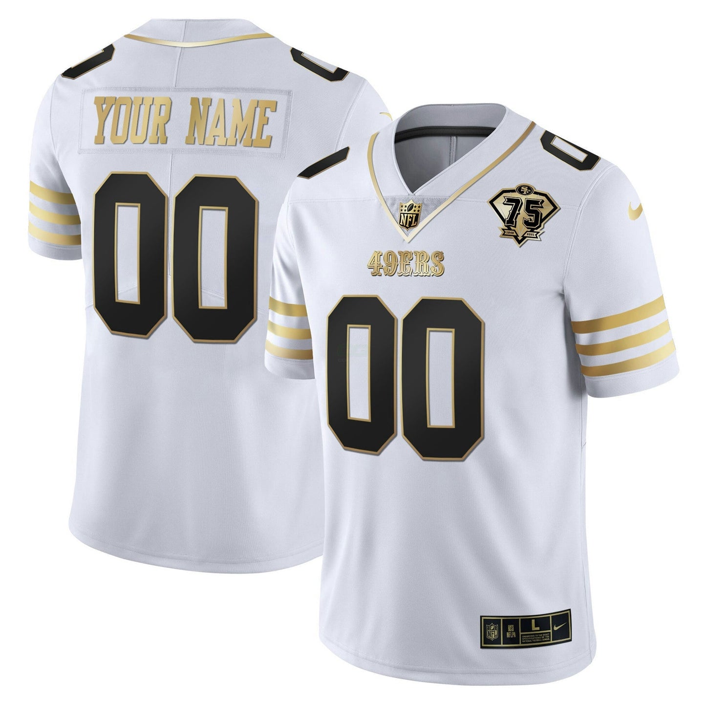 Camisa NFL 75th Anniversary Patch Vapor Dourada Jersey