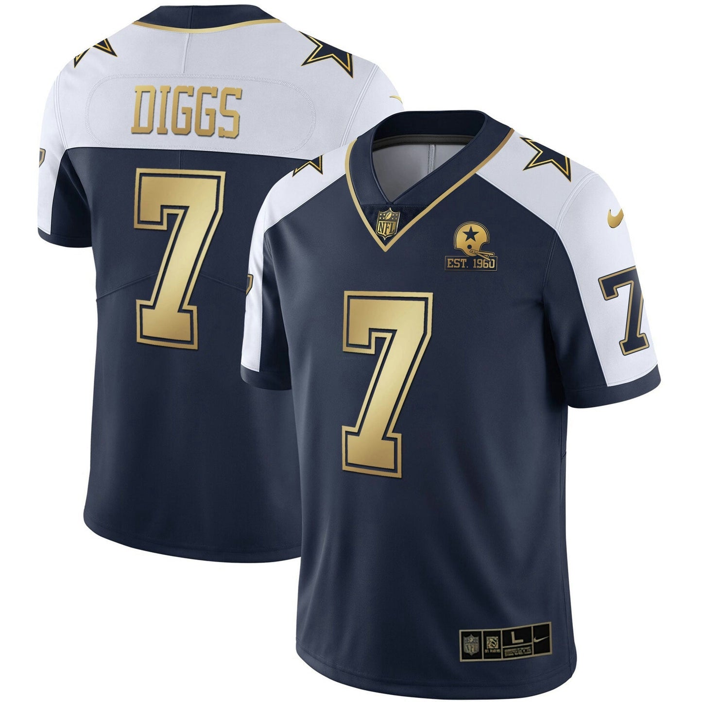 Camisa NFL Alternativa Vapor Azul Marinho Dourada Limited