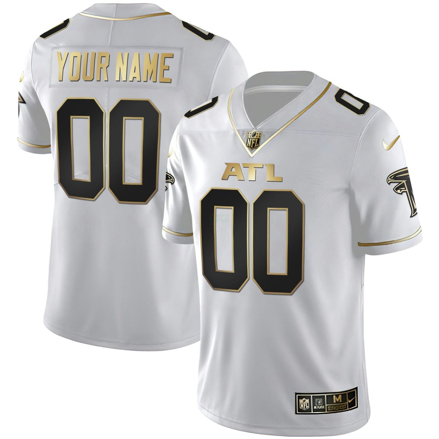 Camisa NFL Atlanta Falcons Atlanta Preta Dourada & Branca Dourada Jersey - Preta Dourada