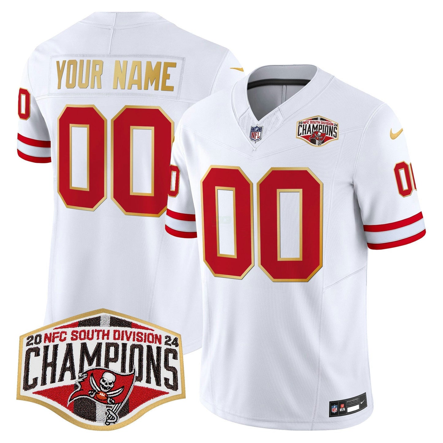 Camisa NFL Creamsicle 2024 NFC South Division Champions Patch Dourada Trim Vapor Limited Jersey