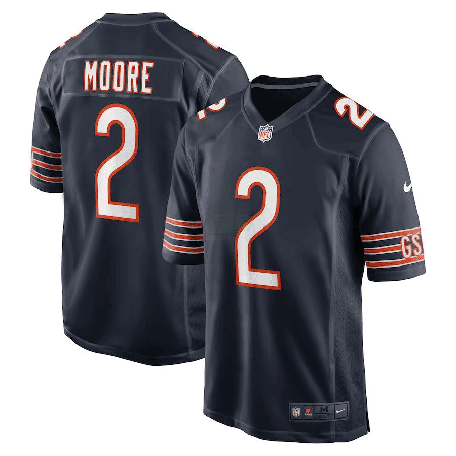 Camisa NFL D.J. Moore Chicago GSH Azul Marinho Game Jersey