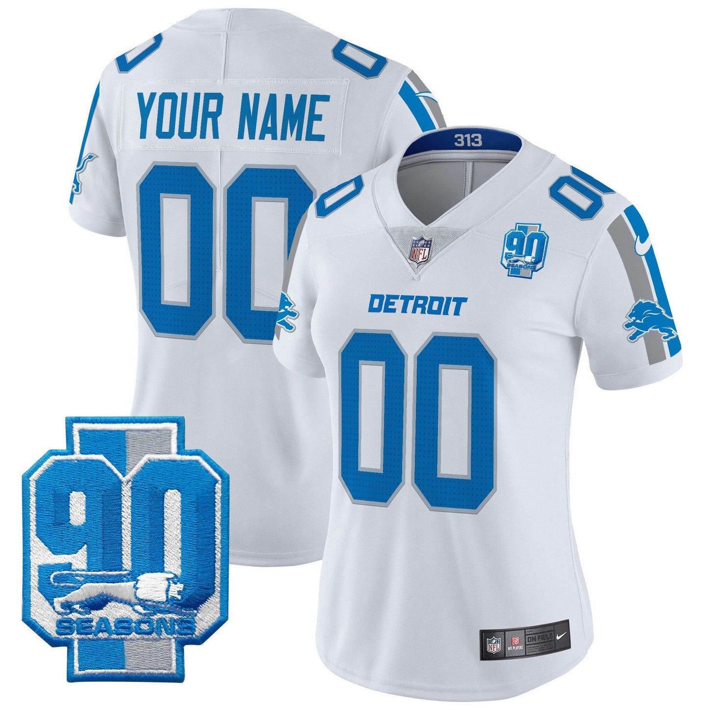 Camisa NFL Detroit 90th Year Patch Vapor Limited Jersey