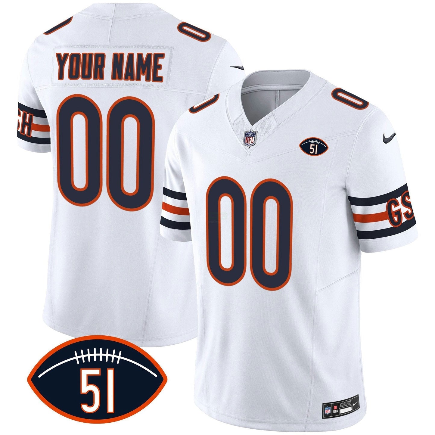 Camisa NFL Dick Butkus Patch GSH Vapor Jersey