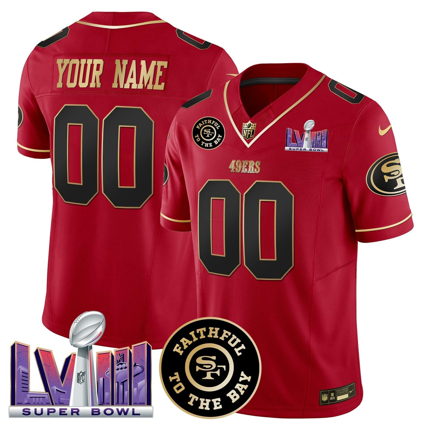 Camisa NFL Faithful & Super Bowl LVIII Patch Vapor Jersey
