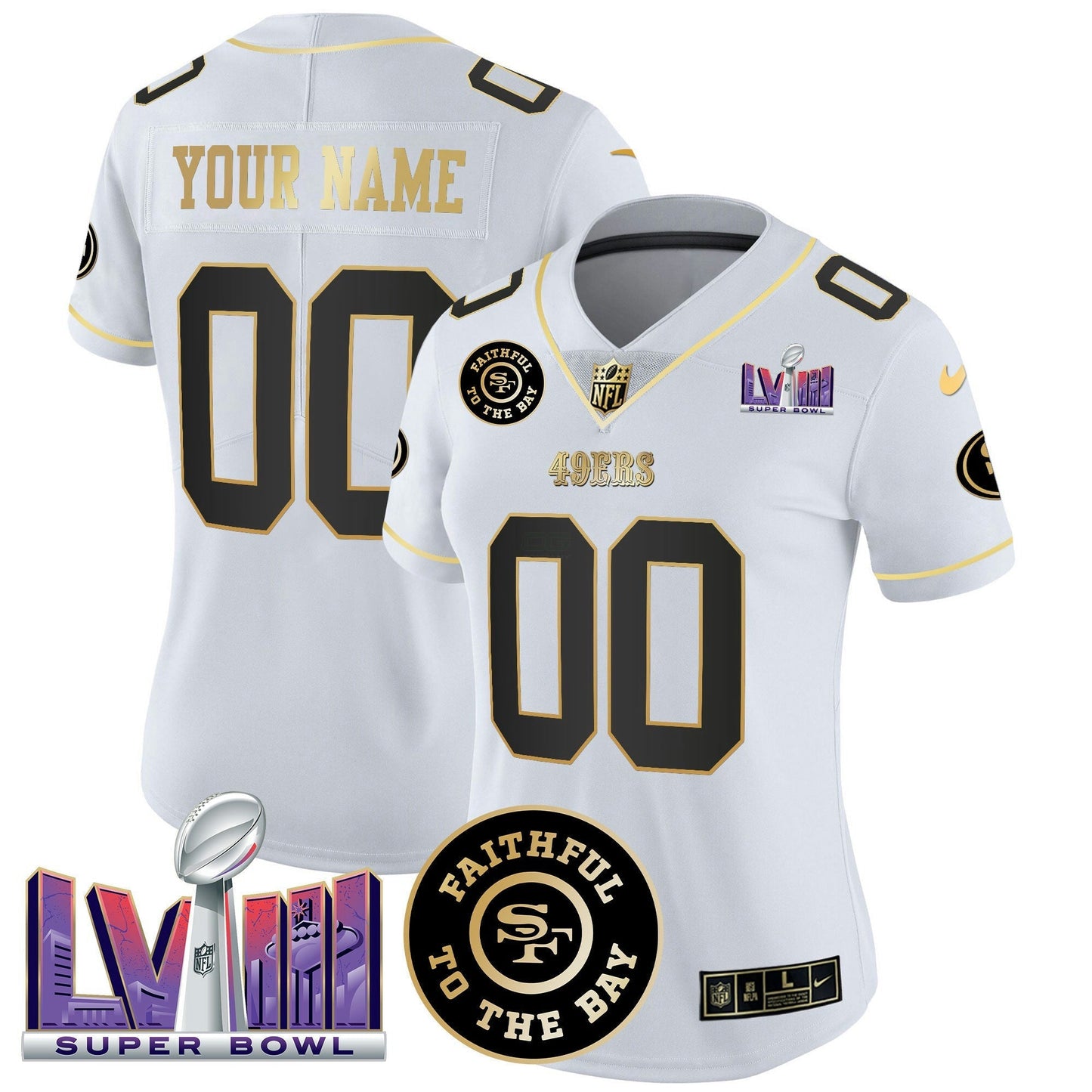 Camisa NFL Faithful & Super Bowl LVIII Patch Vapor Jersey V2