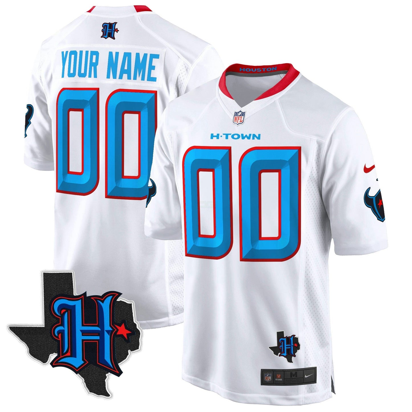 Camisa NFL Houston 2024 Texas Patch Game Jersey