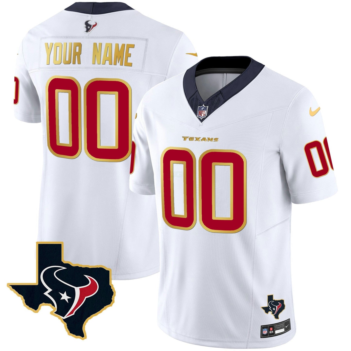 Camisa NFL Houston Gold Trim Vapor Jersey